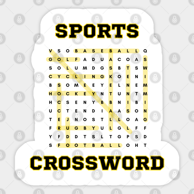Sports Crossword Puzzle Crossword Sticker TeePublic